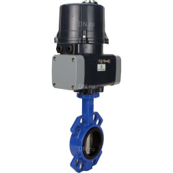 Затвор дисковый поворотный WBV1432N-2W-Fb-H Ду80 Ру16 межфланцевый, корпус - чугун GGG50, диск - нержавеющая сталь 316L, уплотнение - NBR, с электроприводом четвертьоборотным QTSA-N-005EM-O0-220VAC с пружинным возвратом