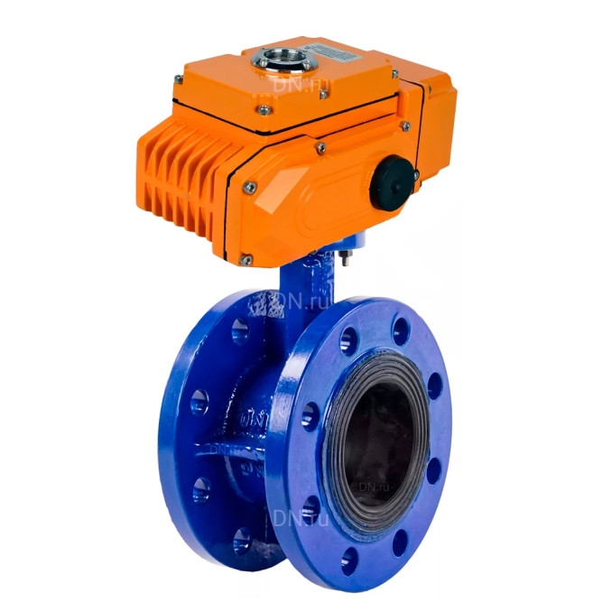 Затвор дисковый поворотный WBV1313E-2W-F-H Ду125 Ру16 фланцевый, корпус - чугун GGG40, диск - чугун GGG40, уплотнение - EPDM, с 1/4-оборотным электроприводом QT-N-040EM-O1-380VAC-У1 380В HARK в Перми