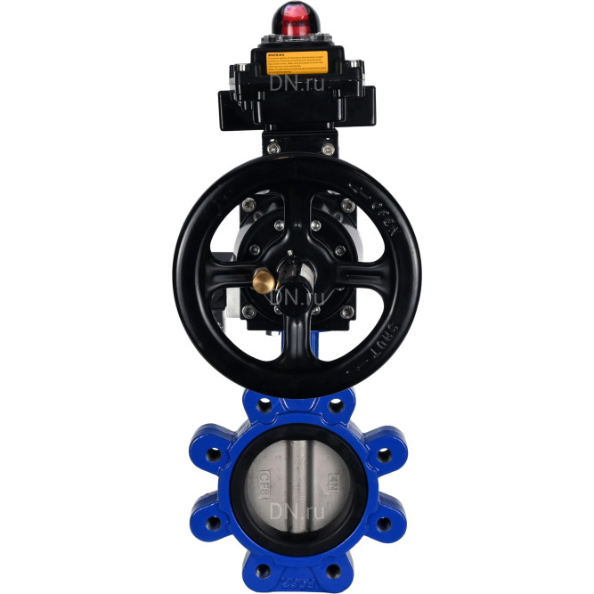 Затвор дисковый поворотный WBV1631N-2W-Fb-H Ду125 Ру16 LUG корпус - чугун QT450, диск - нержавеющая сталь 304, уплотнение - NBR, с пневмоприводом PA-DA-105-1, пневмораспределителем 4M310-08 AC220V и БКВ APL-410N EX в Перми