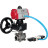 Кран шаровой BV3232P(3pc)-FP-W-ISO-H Ду10 Ру63, полнопроходной, трехсоставной, нержавеющая сталь 316, уплотнение - PTFE, под приварку, с пневмоприводом PA-DA-052, пневмораспределителем 4V320-10 AC220V, ручным дублером MON1-250-T26-ISO в Перми