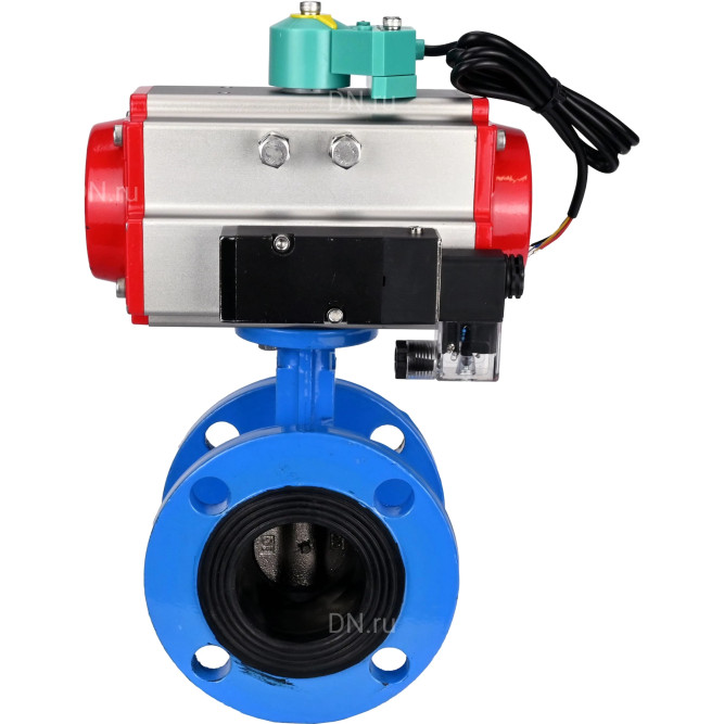 Затвор дисковый поворотный WBV1313E-2W-F-H Ду80 Ру16 фланцевый, корпус - чугун GGG40, диск - чугун GGG40, уплотнение - EPDM, с пневмоприводом PA-DA-105, пневмораспределителем 4M310-08 DC24V и магнитным переключателем ALS200D в Перми