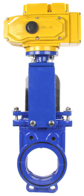 Задвижка шиберная ножевая GVKN1331N-2W-Fb-ISO Ду125 Ру10 межфланцевая, с невыдвижным шпинделем, корпус - чугун GGG-40, уплотнение - NBR, с электроприводом MT-N-010EM-О1-220AC-У1 220В в Перми