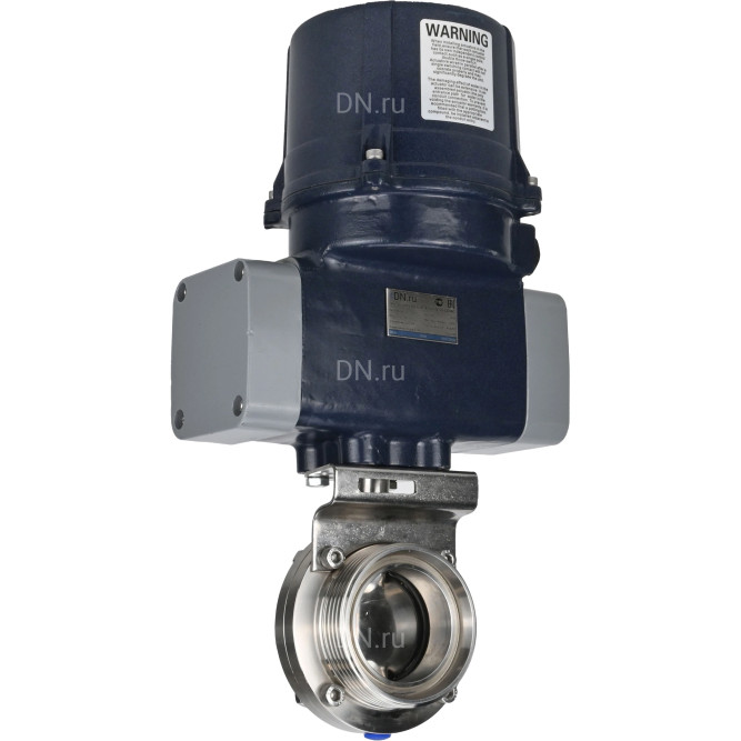 Затвор дисковый поворотный WBV3131E-2W-T-H Ду15 Ру10 резьбовой, корпус - пищевая нержавеющая сталь AISI 304, диск - нержавеющая сталь AISI 304, уплотнение - EPDM, с электроприводом четвертьоборотным QTSA-N-003EM-O0-220VAC с пружинным возвратом в Перми