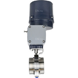 Затвор дисковый поворотный WBV3131E-2W-T-H Ду15 Ру10 резьбовой, корпус - пищевая нержавеющая сталь AISI 304, диск - нержавеющая сталь AISI 304, уплотнение - EPDM, с электроприводом четвертьоборотным QTSA-N-003EM-O0-220VAC с пружинным возвратом