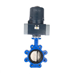 Затвор дисковый поворотный WBV1616N-2W-Fb-H Ду100 Ру16 LUG межфланцевый, корпус - чугун QT450, диск - чугун QT450, уплотнение - NBR, с электроприводом четвертьоборотным QTSA-N-014EM-O0-220VAC с пружинным возвратом