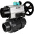 Кран шаровой BV4242E-FP-GRM-ISO Дн40 Ру10 полнопроходной, корпус - НПВХ, шар - НПВХ, уплотнение - EPDM, с пневмоприводом PA-DA-105-1, пневмораспределителем 4M310-08 AC220V и магнитным переключателем ALS200D в Перми