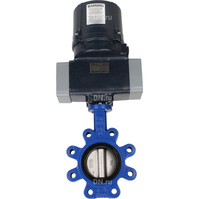 Затвор дисковый поворотный WBV1631E-2W-Fb-H Ду100 Ру16 LUG межфланцевый, корпус - чугун QT450, диск - нержавеющая сталь AISI 304, уплотнение - EPDM, с электроприводом четвертьоборотным QTSA-N-014EM-O0-220VAC с пружинным возвратом в Перми