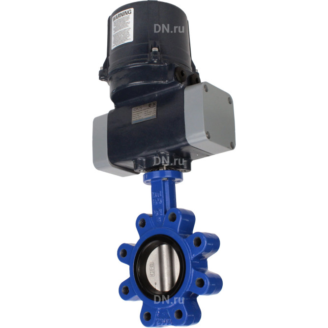 Затвор дисковый поворотный WBV1631E-2W-Fb-H Ду100 Ру16 LUG межфланцевый, корпус - чугун QT450, диск - нержавеющая сталь AISI 304, уплотнение - EPDM, с электроприводом четвертьоборотным QTSA-N-014EM-O0-220VAC с пружинным возвратом в Перми