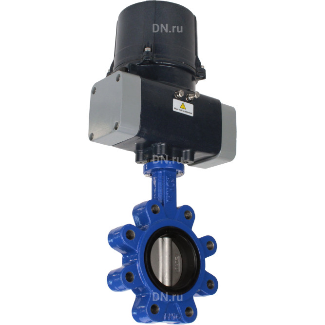 Затвор дисковый поворотный WBV1631E-2W-Fb-H Ду100 Ру16 LUG межфланцевый, корпус - чугун QT450, диск - нержавеющая сталь AISI 304, уплотнение - EPDM, с электроприводом четвертьоборотным QTSA-N-014EM-O0-220VAC с пружинным возвратом в Перми