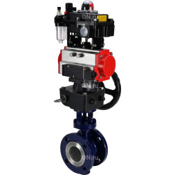 Затвор дисковый поворотный с тройным эксцентриситетом WBV3EX-3432M-1W-F-ISO Ду80 Ру25 фланцевый сталь WCB диск - нерж.сталь 316, METAL, пн/привод PA-DA-105 пн.распред. 4M310-08 AC220V БКВ APL-410N EX ручн.дублером MON3-700-T38-ISO и БПВ AFC2000