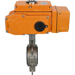 Затвор дисковый поворотный WBV3232N-2W-Fb-H Ду250 Ру16, корпус - нержавеющая сталь 316L, диск - нержавеющая сталь 316L, уплотнение - NBR, с электроприводом QT-N-040EM-B1-220VAC-У1 (0-10В) HARK