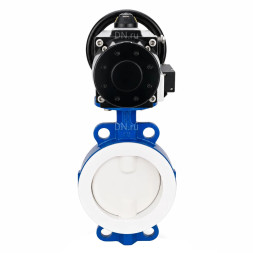 Затвор дисковый поворотный WBV3434Pf-2W-Fb-R Ду200 Ру16, корпус - углеродистая сталь WCB, диск - углеродистая сталь WCB, футерованный PTFE, уплотнение - PTFE, с пневмоприводом PA-DA-105-1 и пневмораспределителем 4M310-08 AC220V