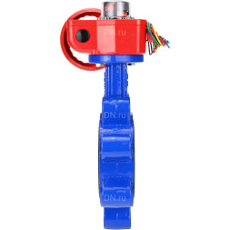 Затвор дисковый поворотный WBV1616N-2W-Fb-H Ду80 Ру16 LUG межфланцевый, корпус - чугун QT450, диск - чугун QT450, уплотнение - NBR, с редуктором HGBF RQN1-180Z