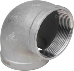 Отвод (уголок) ВР-ВР-304 1 1/4″ Ду32 Ру16 угол 90°, корпус - нержавеющая сталь 304, присоединение - внутренняя / внутренняя резьба