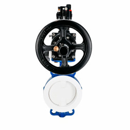 Затвор дисковый поворотный WBV3434Pf-2W-Fb-R Ду150 Ру16, корпус - углеродистая сталь WCB, диск - углеродистая сталь WCB, футерованный PTFE, уплотнение - PTFE, с пневмоприводом PA-DA-105-1, пневмораспределителем 4M310-08 AC220V и БПВ AFC2000